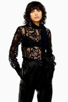 Topshop Idol Black Lace Shirt