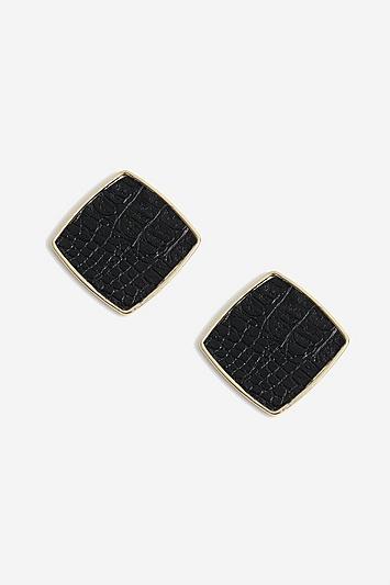 Topshop Square Crocodile Design Earrings