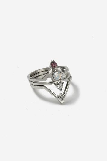 Topshop Rhinestone Ring Multipack