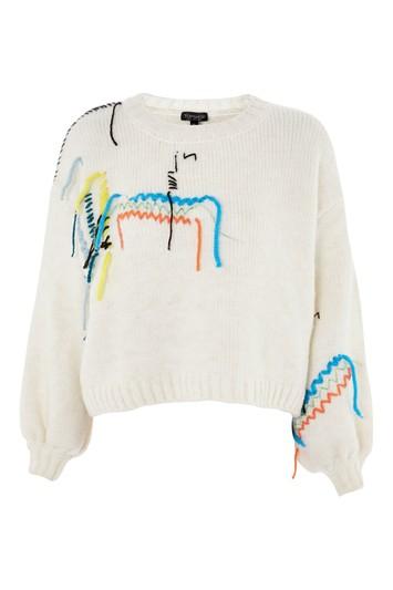Topshop Undone Embroidered Jumper