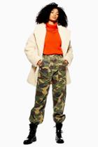 Topshop Camouflage Cuffed Utility Trousers