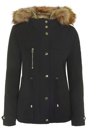Topshop Jaxson Faux Fur Short Parka
