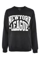 Topshop 'new York League' Slogan Sweatshirt