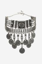 Topshop Ethnic Coin Drop Choker Necklace