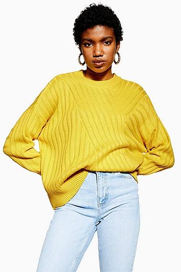 Topshop Directional Ribbed Sweater