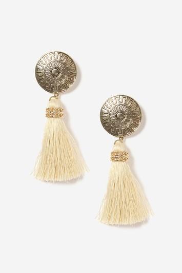 Topshop Disc & Tassel Drop Earrings