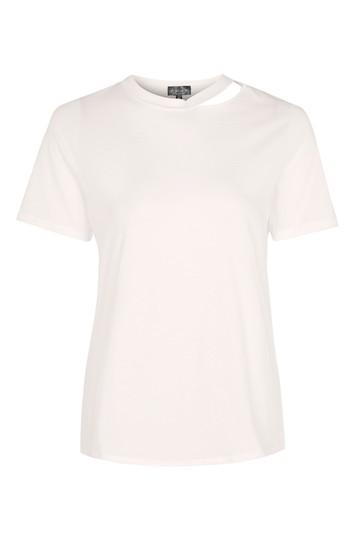 Topshop Choker Neck Slash T-shirt