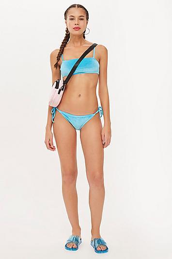 Topshop Velvet Crop Bikini Top