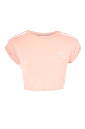 Topshop 3-stripe Crop Top By Adidas Originals