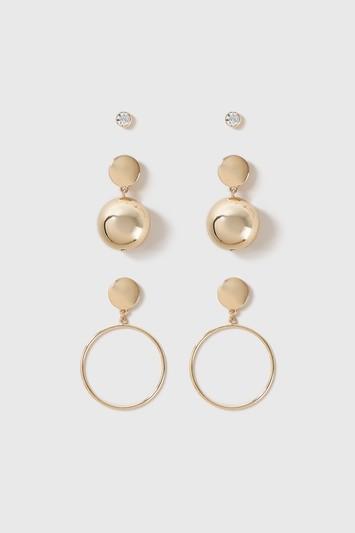 Topshop Ball And Hoop Drop Multipack Earrings