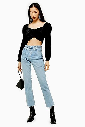 Topshop Bleach Popper Straight Jeans