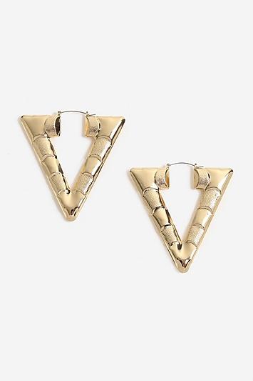 Topshop Triangle Bamboo Hoop Earrings
