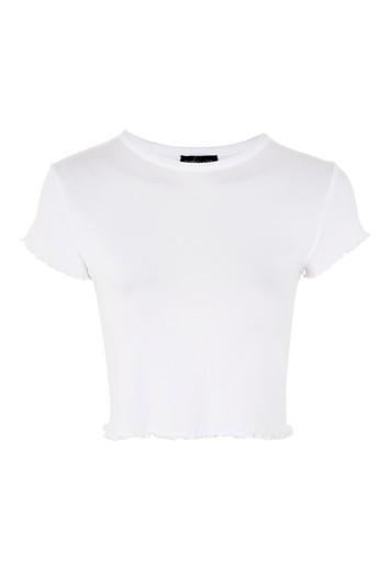 Topshop Frill Short Sleeve T-shirt