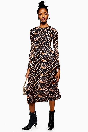 Topshop Tie Dye Mesh Midi Dress