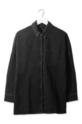 Topshop Washed Batwing Shirt By Boutque