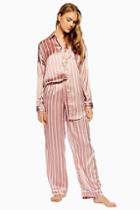 Topshop Blush Pink Striped Pyjama Trousers