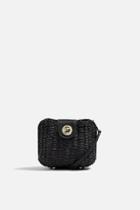 Topshop Friday Black Wicker Cross Body Bag