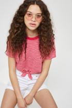 Topshop Knot Front Striped T-shirt