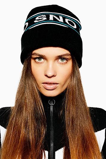 Topshop *black Pom Beanie By Topshop Sno