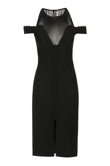 Topshop Cold Shoulder Pencil Midi Dress