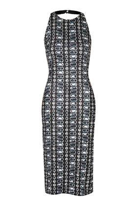 Topshop Eyelet Print Bodycon Midi Dress