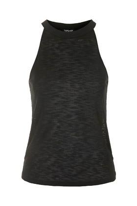Topshop Ribbed '70s High Neck Top
