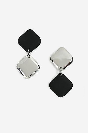 Topshop Double Diamond Drop Earrings
