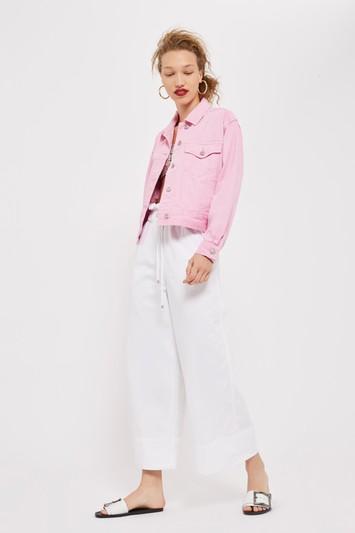 Topshop Moto Draw Tie Cropped Wide Leg Jeans
