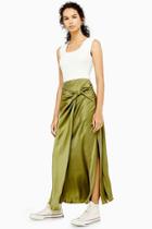 Topshop *knotted Silk Skirt By Boutique