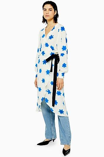 Topshop *printed Wrap Dress By Boutique