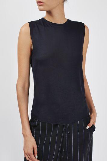 Topshop Raw Edge Jersey Tank By Boutique