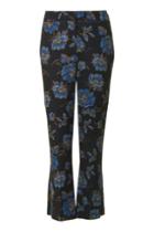 Topshop Floral Crop Kick Flare Trousers