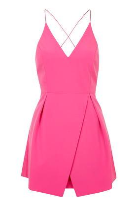 Topshop Petite Strappy Bonded Mini Dress