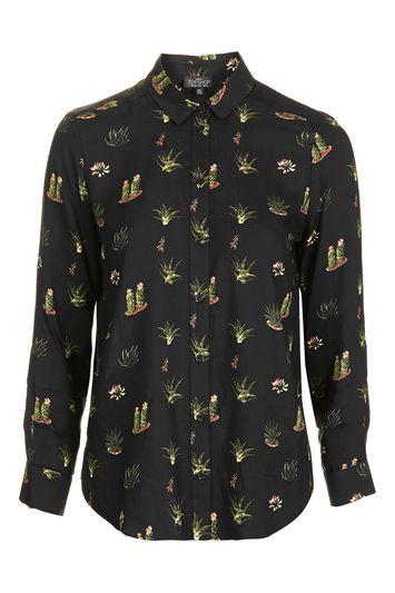 Topshop Petite Cactus Printed Shirt