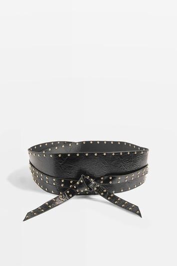 Topshop Vinyl Studded Obi Belt