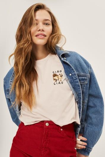 Topshop 'ciao Ciao' Slogan Dog T-shirt