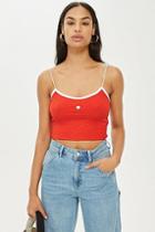 Topshop Petite Heart Embroidered Cami Top