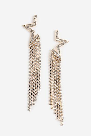 Topshop *half Star Crystal Drop Earrings