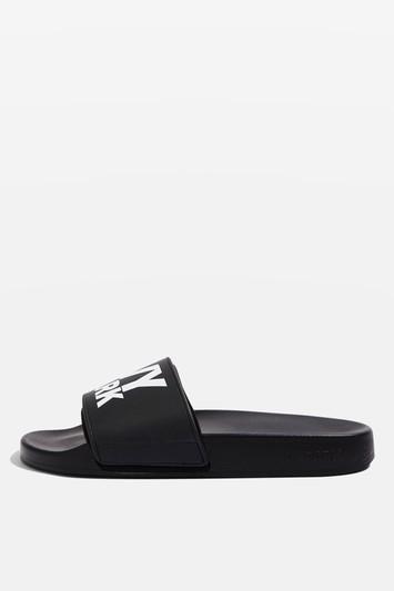 Topshop Logo Lined Slider Shoes By Ivy Park
