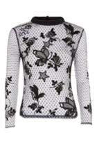 Topshop Embroidered Long Sleeve Top