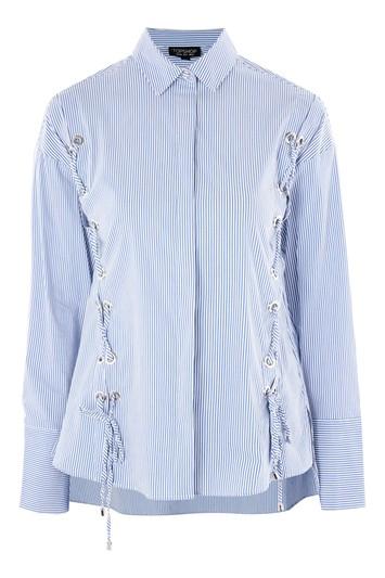 Topshop Eyelet Lace Up Shirt