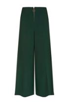 Topshop Zip Front Cropped Wide Leg Trousers