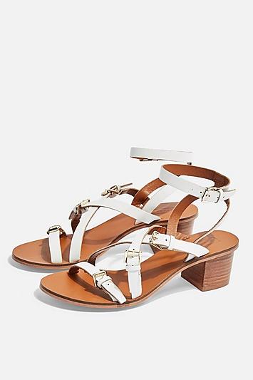 Topshop Virgo White Buckle Sandals
