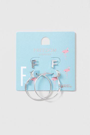 Topshop F Initial Stud And Hoop