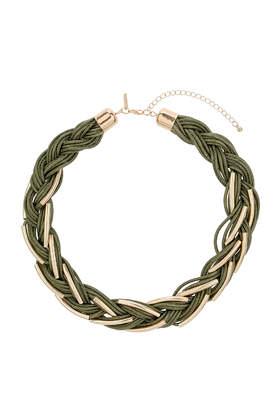 Topshop Tube And Metal Plait Necklace