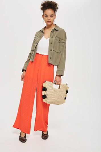 Topshop Orange Dotty Pants By Yas