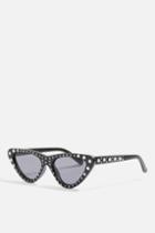 Topshop Point Polly Pearl Embellished Sunglasses