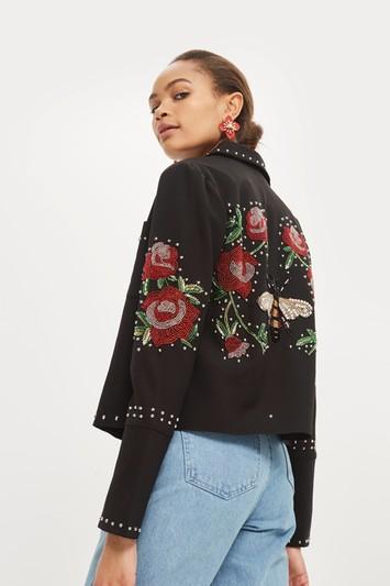 Topshop Sequin Embellished Jacket