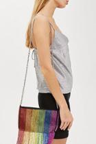 Topshop Rainbow Beaded Cross Body Bag