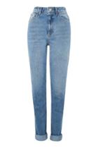 Topshop Tall 36 Mid Stone Wash Mom Jeans